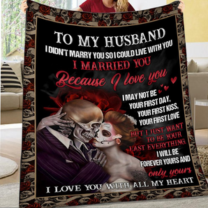 To My Husband - I Married You Because I Love You Fleece Blanket