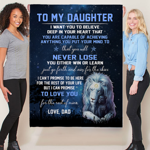 Dad To My Daughter -  Lion Never Lose - Sherpa Fleece Blanket